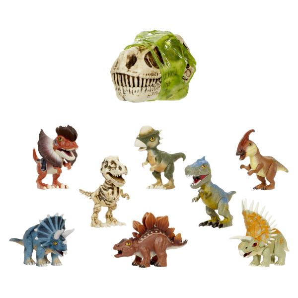 GrossMos - Tete de dinosaure géante - Découvre tes mini dinosaures dans le slime - 4 modeles a collectionner - Aléatoire