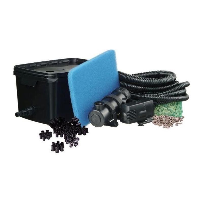 Kit de filtration d'étang FiltraPure 2000 L 16 L avec pompe - Dimensions compactes