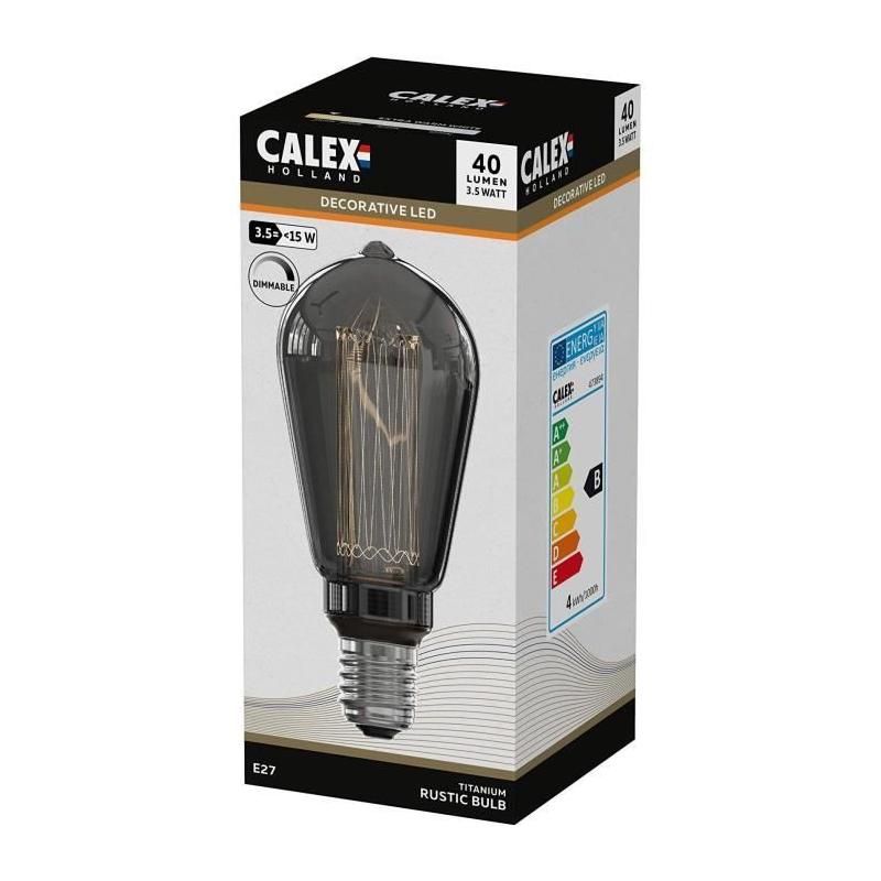 Ampoule LED E27 CALEX GLASSFIBER RUSTIC ST64 - Intensité variable - Titanium