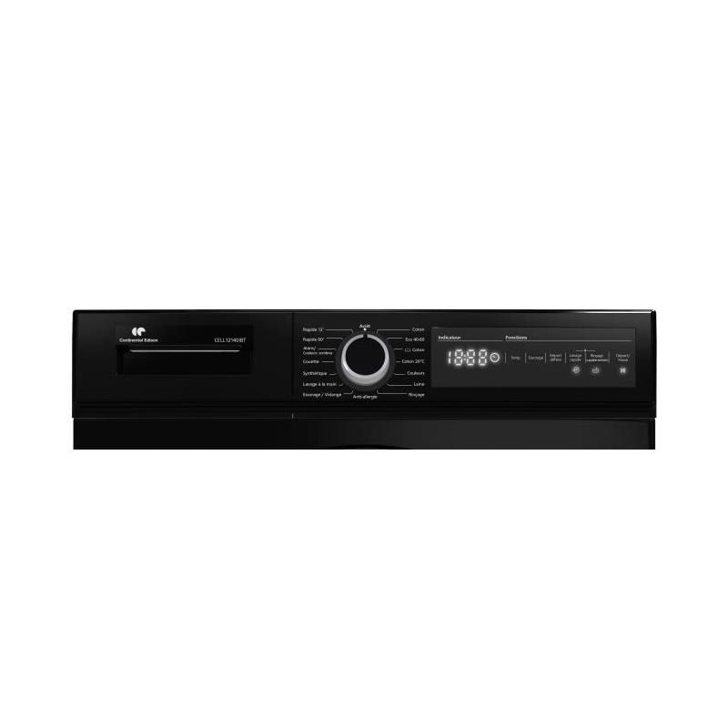 Lave-linge hublot Continental Edison 12 kg - Classe A - Noir