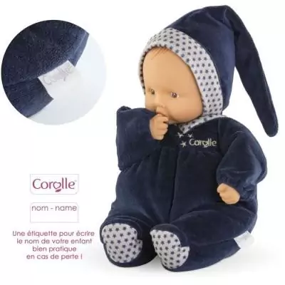 Poupon Doudou Corolle Babipouce Marine - Etoiles - 28 cm