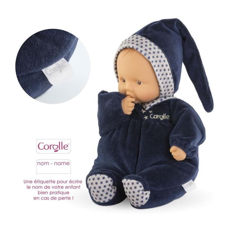 Poupon Doudou Corolle Babipouce Marine - Etoiles - 28 cm