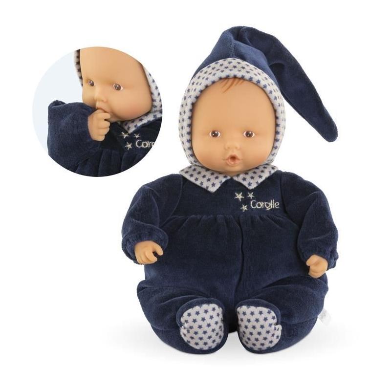 Poupon Doudou Corolle Babipouce Marine - Etoiles - 28 cm