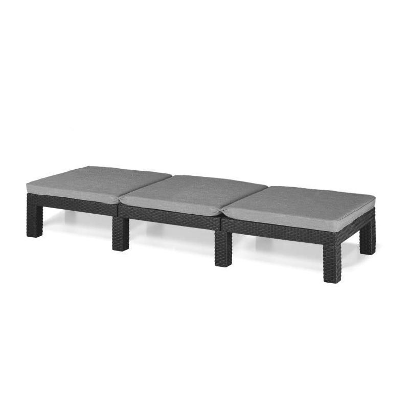 Bain de soleil Allibert by KETER Daytona en résine imitation rotin tressé gris