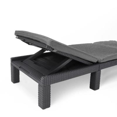 Bain de soleil Allibert by KETER Daytona en résine imitation rotin tressé gris