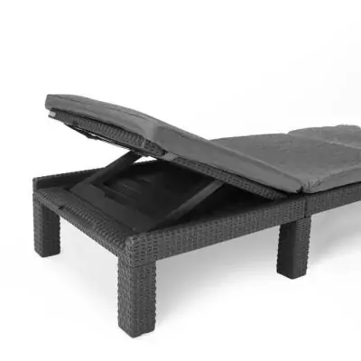 Bain de soleil Allibert by KETER Daytona en résine imitation rotin tressé gris