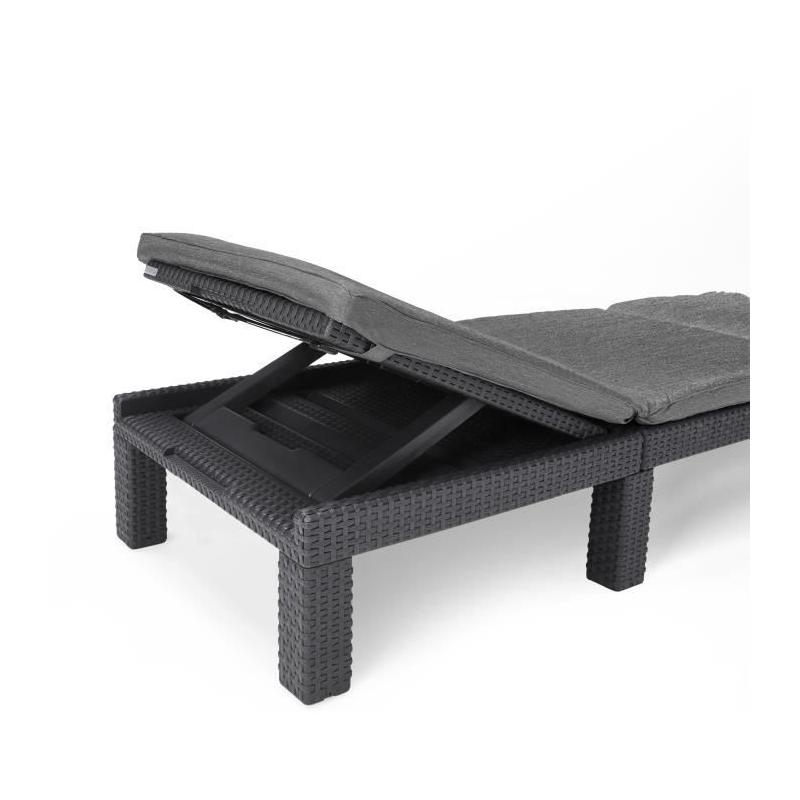 Bain de soleil Allibert by KETER Daytona en résine imitation rotin tressé gris