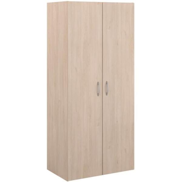 Armoire de chambre - EASY LIFE - Chene - 2 portes - 80,2 x 180 x 49,7 - PARISOT