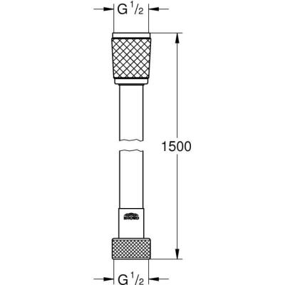 Flexible de douche GROHE VitalioFlex 28743002 - Anti-pliures et torsion - Connexion universelle