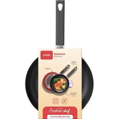Sauteuse 26 cm LIVOO Antiadhésif - Manche silicone - Induction