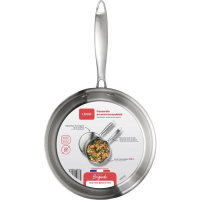 Casserole en acier inoxydable 20cm - LIVOO - Fabriqué en France