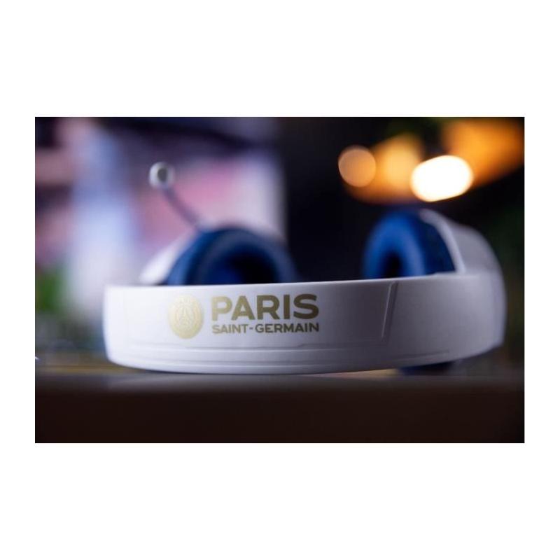 Casque gaming filaire KONIX - Micro 45° - Blanc et bleu
