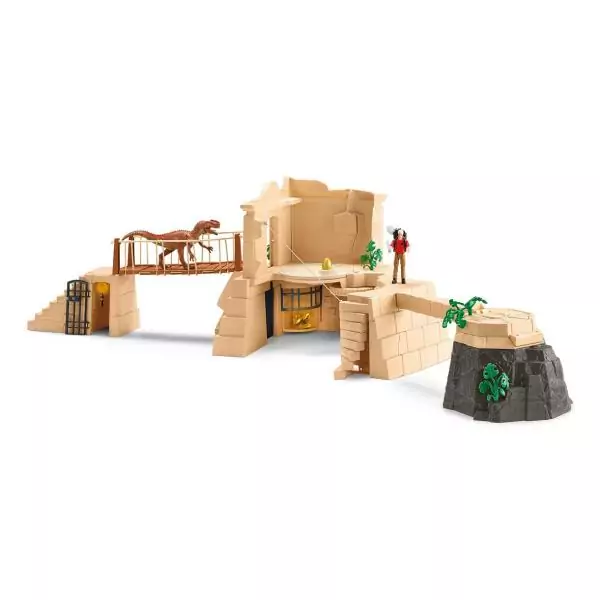 Aventures au temple perdu, Schleich 42657 Dinosaurs, Coffret avec un dinosaure Monolophosaurus inclus, Pour enfant des 5 ans
