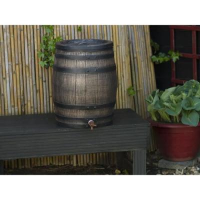 Récupérateur d'eau en forme de barrique - Nature - 50L - PE rotomoulé