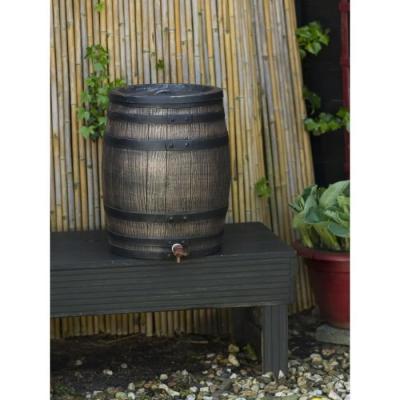 Récupérateur d'eau en forme de barrique - Nature - 50L - PE rotomoulé