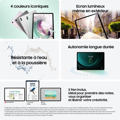 Samsung Galaxy Tab S9 FE S9 FE Samsung Exynos 128 Go 27,7 cm (10.9") 6 Go Wi-Fi 6 (802.11ax) Android 13 Argent