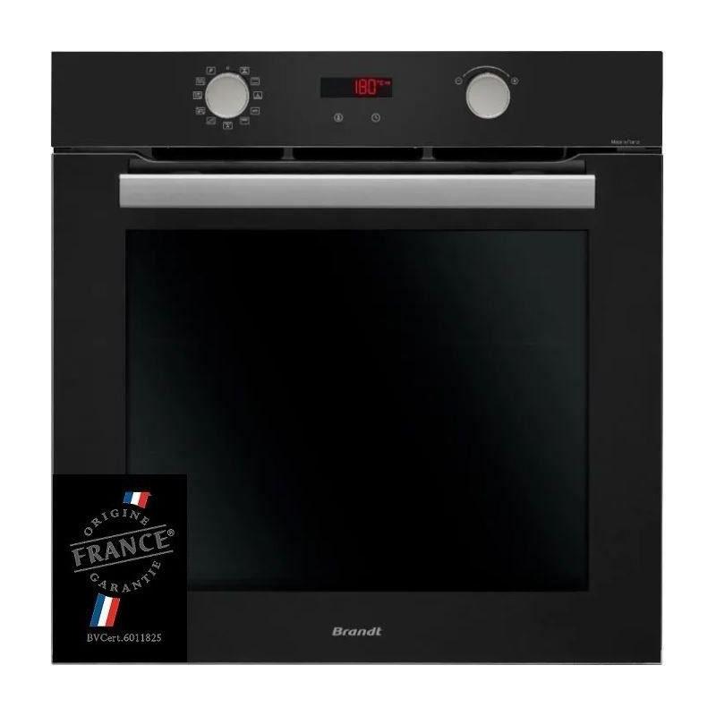 Four encastrable pyrolyse BRANDT BXP5559B - Noir - Multifonction - Porte froide