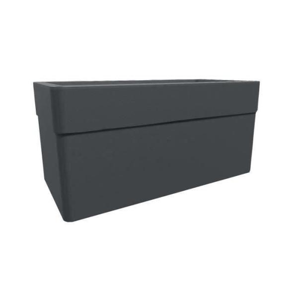 EDA Jardiniere CAREL - 63 L - 78 x 39 x H.39 cm - Avec roulettes - Extérieur ou intérieur - Gris anthracite