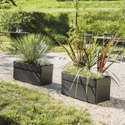 Jardinière CAREL Gris anthracite 63 L - EDA - Extérieur ou intérieur