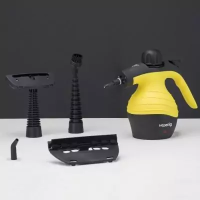 Nettoyeur vapeur à main HKoenig - Puissant 4.2 bars - Capacité 300 ml - Jaune