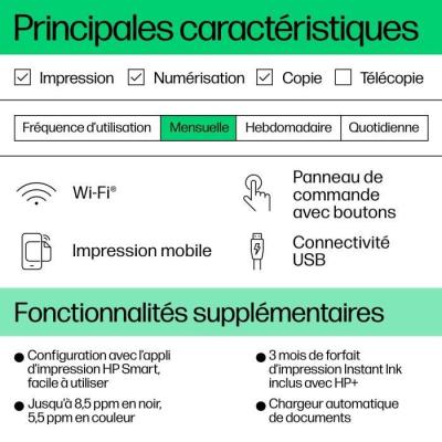 Imprimante tout-en-un HP Deskjet 4230e - Couleur Jet d'encre - 3 mois d'Instant Ink inclus