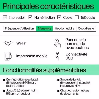 Imprimante tout-en-un HP Deskjet 4230e - Couleur Jet d'encre - 3 mois d'Instant Ink inclus