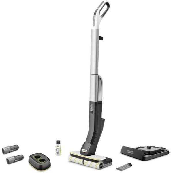 KARCHER FC 4-4 - Nettoyeur de sols - Récupere les saletés seches et humides en un seul passage - Batteries amovibles / Chargeu