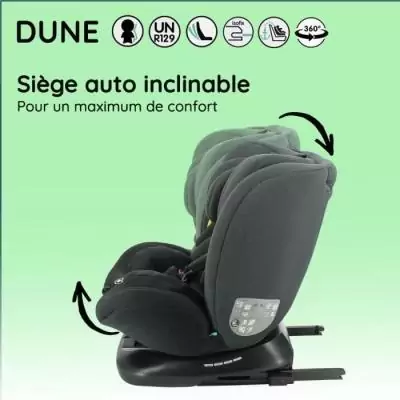 Siège auto isofix NANIA DUNE - Groupe 0/1/2/3 - 0-10 ans, 0-36 kg - Tetière réglable