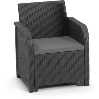 Fauteuil de jardin avec coussin en résine Allibert by KETER - SanRemo Gris graphite