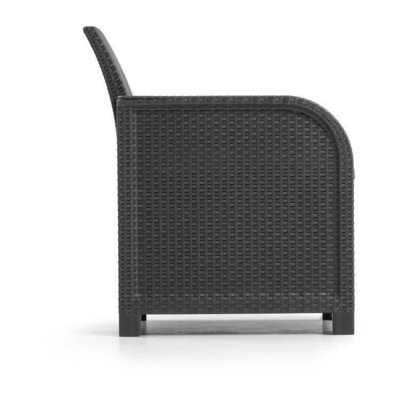 Fauteuil de jardin avec coussin en résine Allibert by KETER - SanRemo Gris graphite