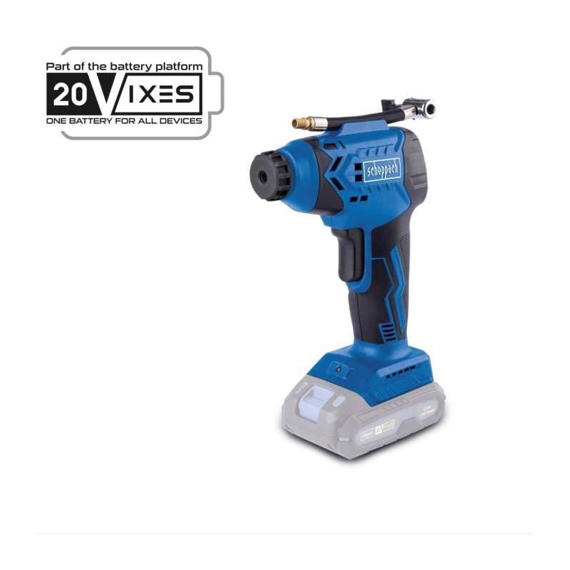 Compresseur sans fil SCHEPPACH 20V IXES - 7 bars - 6 accessoires - Compact