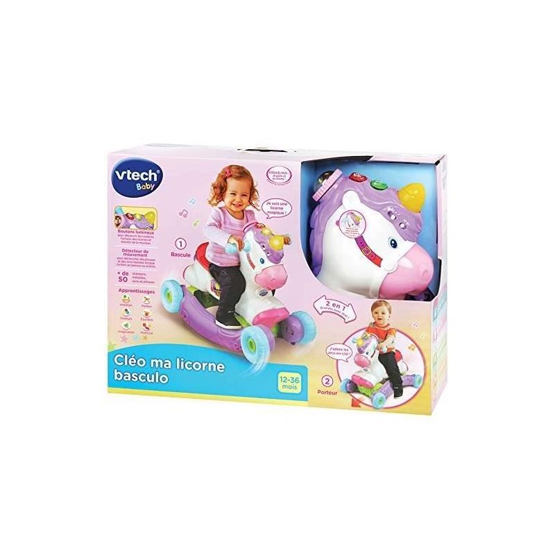 Porteur à Bascule Cléo Ma Licorne Basculo 2en1 - Parlant et Lumineux