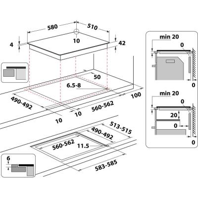 Whirlpool AKT 8090 NE Noir Intégré 60 cm Céramique 4 zone(s)