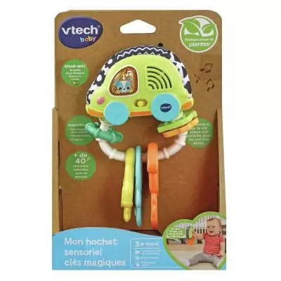 VTech Play Green MON HOCHET SENSORIEL CLES MAGIQUES (PLASTIQUE A BASE DE PLANTES)