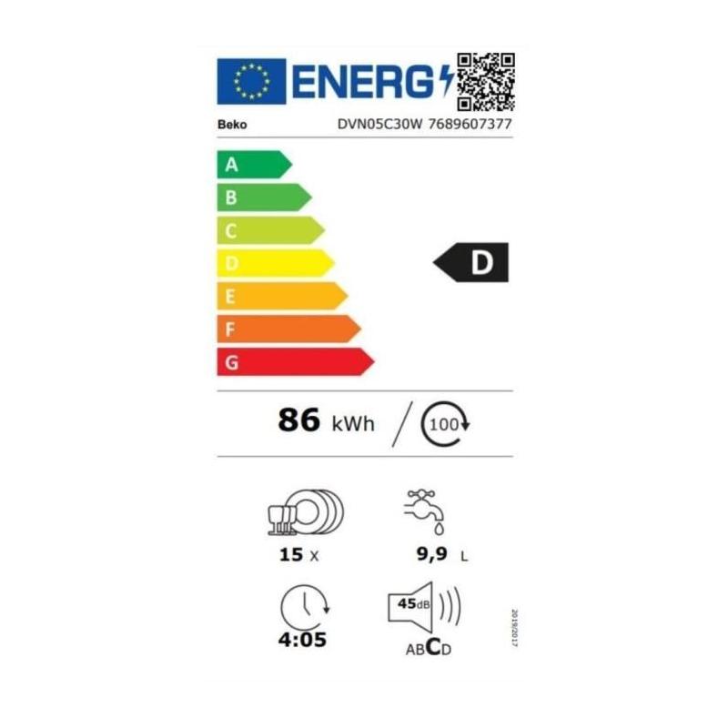 Lave-vaisselle BEKO B300 DVN05C30W - Performant et élégant