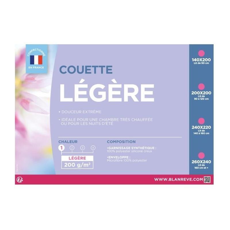 Couette légère en microfibre BLANREVE 140x200 cm - Blanc