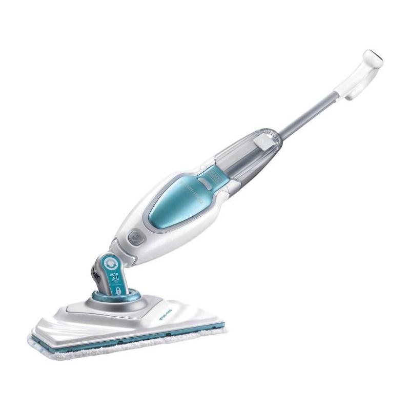 Nettoyeur Vapeur Black & Decker FSM1630-QS - Puissant 1600W - 4 Accessoires - Blanc/Bleu