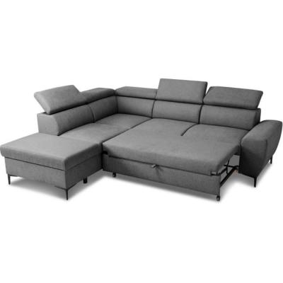 Canapé d'angle convertible réversible avec coffre - KASIMIR - Tissu anthracite