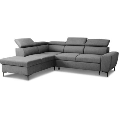 Canapé d'angle convertible réversible avec coffre - KASIMIR - Tissu anthracite