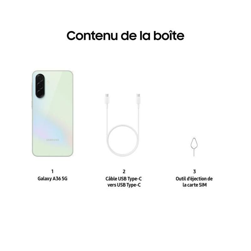Smartphone Samsung Galaxy A36 6,7 5G Nano SIM 128 Go Lime - Compact et performant
