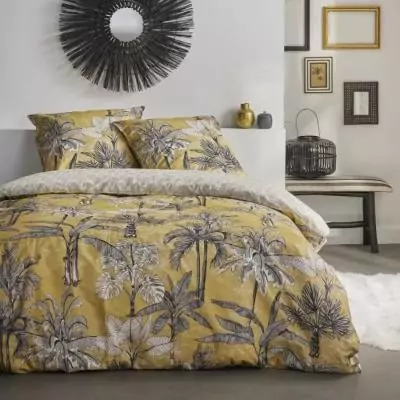 Parure de lit imprimé SUNSHINE jaune 260x240cm - TODAY