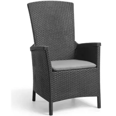 Chaise de jardin inclinable Keter Vermont Graphite - Confort et élégance