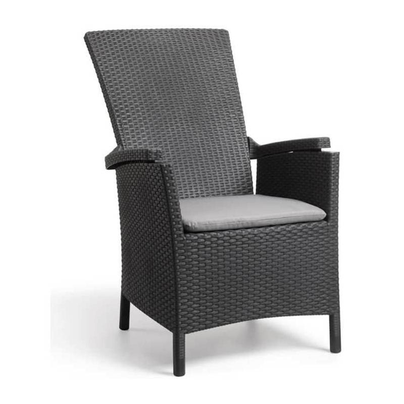 Chaise de jardin inclinable Keter Vermont Graphite - Confort et élégance