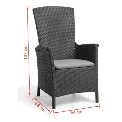 Chaise de jardin inclinable Keter Vermont Graphite - Confort et élégance