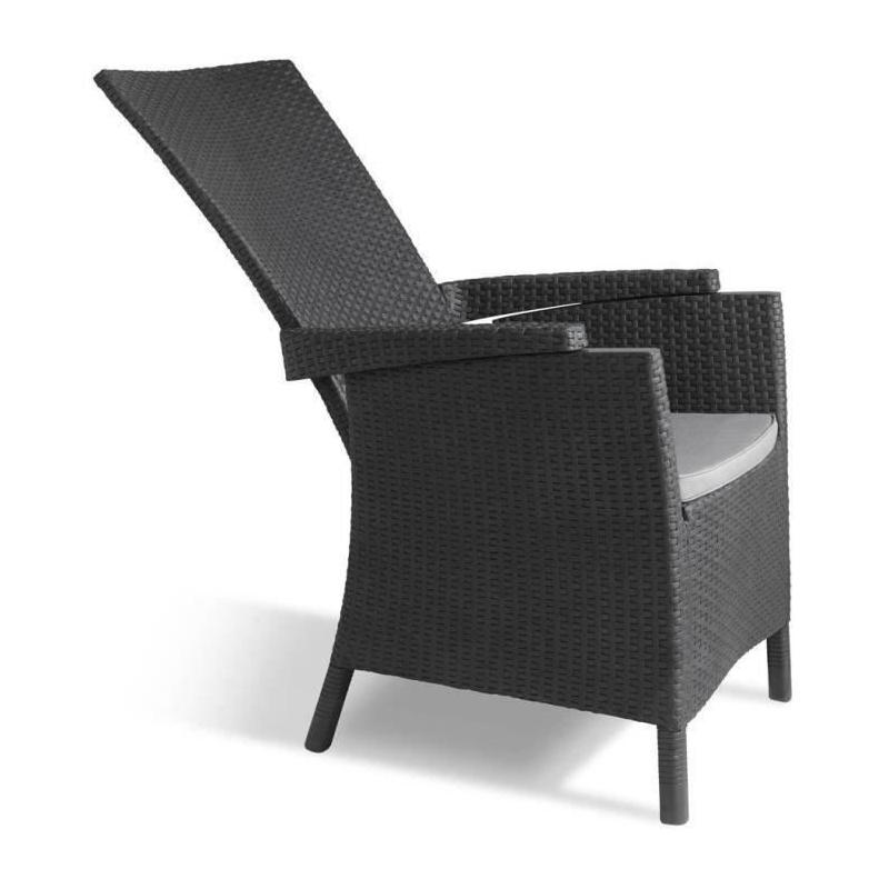 Chaise de jardin inclinable Keter Vermont Graphite - Confort et élégance