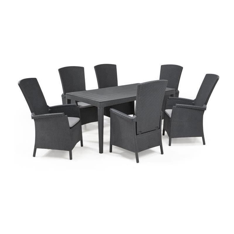 Chaise de jardin inclinable Keter Vermont Graphite - Confort et élégance