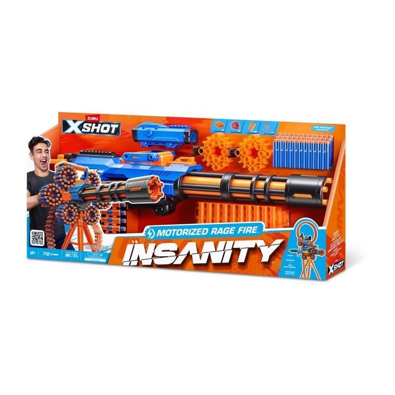 Blaster motorisé X-SHOT Rage Fire - 40 fléchettes - Portée 27m