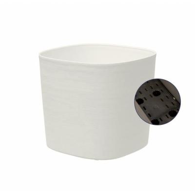 Pot avec réserve d'eau - GARDEN ID Respect - Blanc 30 x 30 cm - 100% déchets ménagers