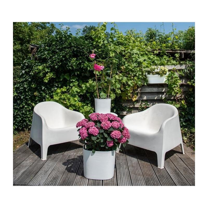 Pot avec réserve d'eau - GARDEN ID Respect - Blanc 30 x 30 cm - 100% déchets ménagers