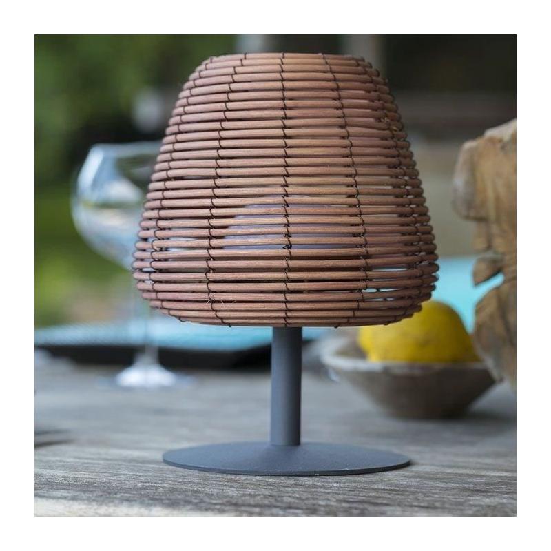 Lampe de table sans fil LUMISKY BOHEME - Design Rotin naturel